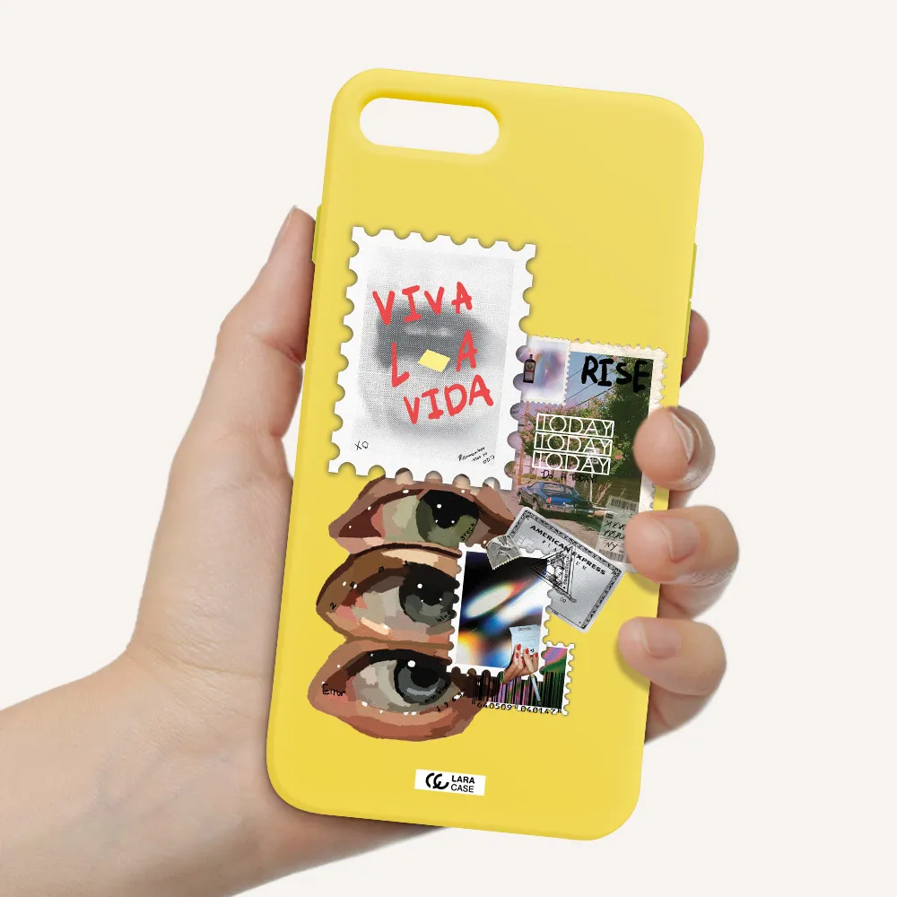 Stamp Apple iPhone 7 plus Silicone canary yellow Case