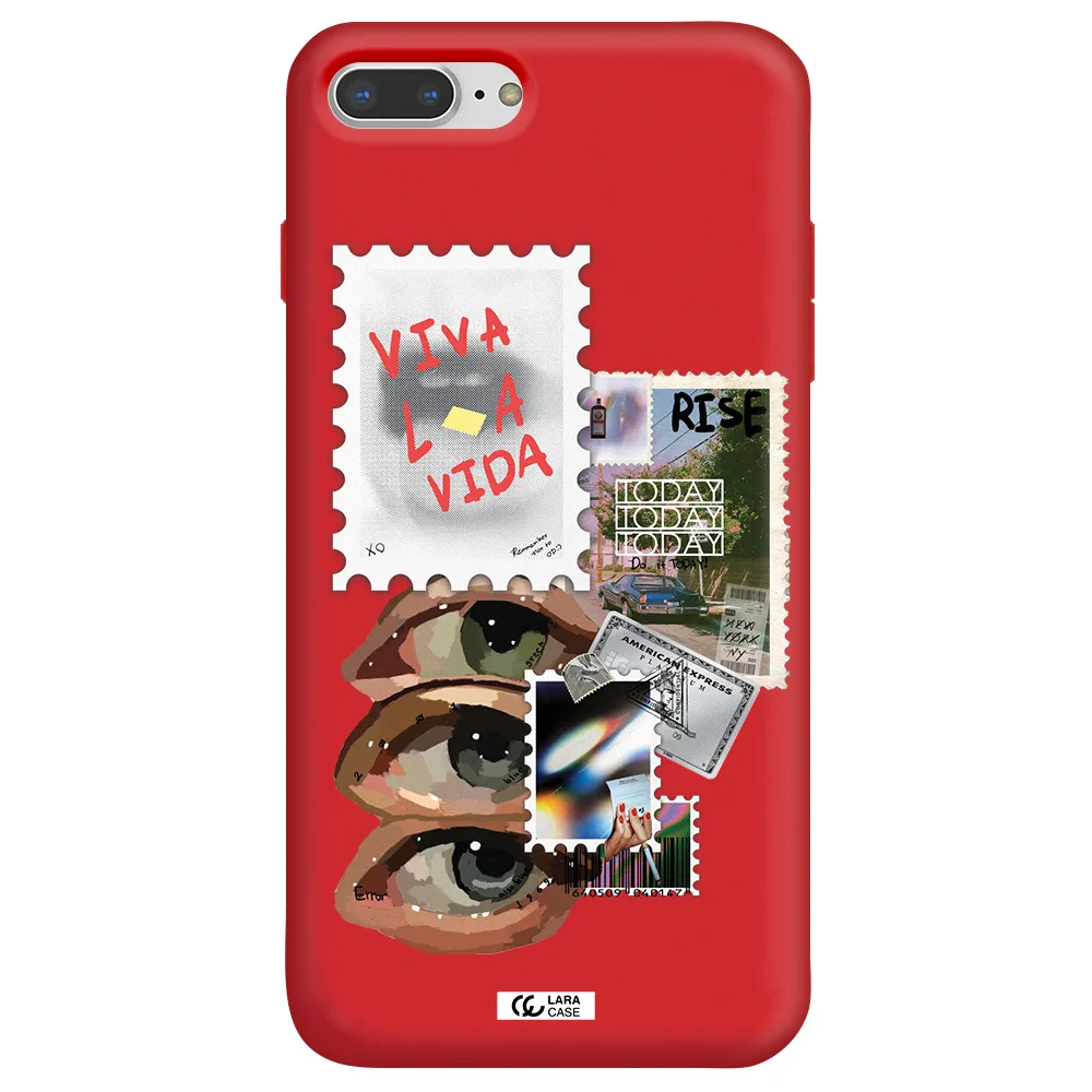 Stamp Apple iPhone 7 plus Silicone Imperial Red Case