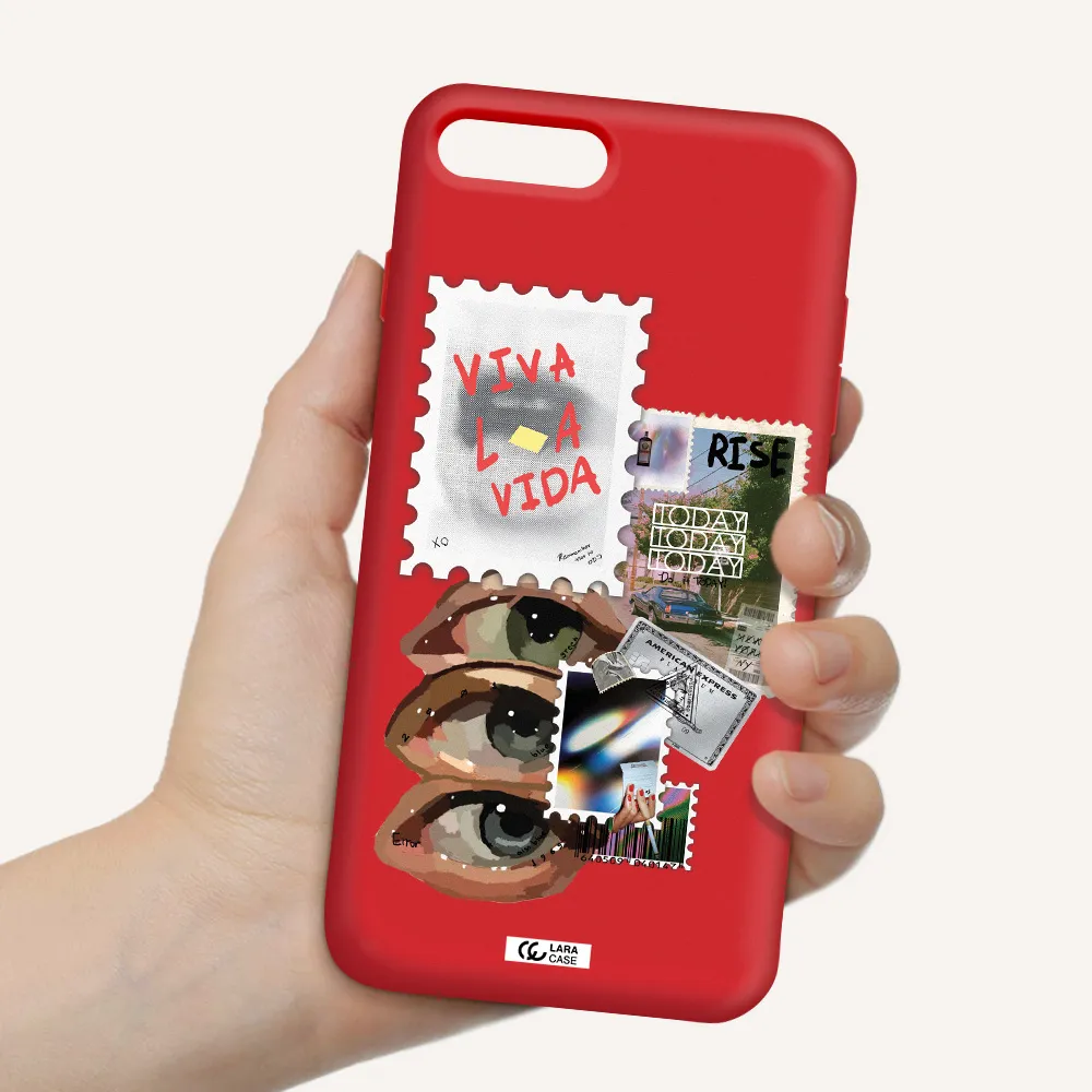 Stamp Apple iPhone 7 plus Silicone Imperial Red Case