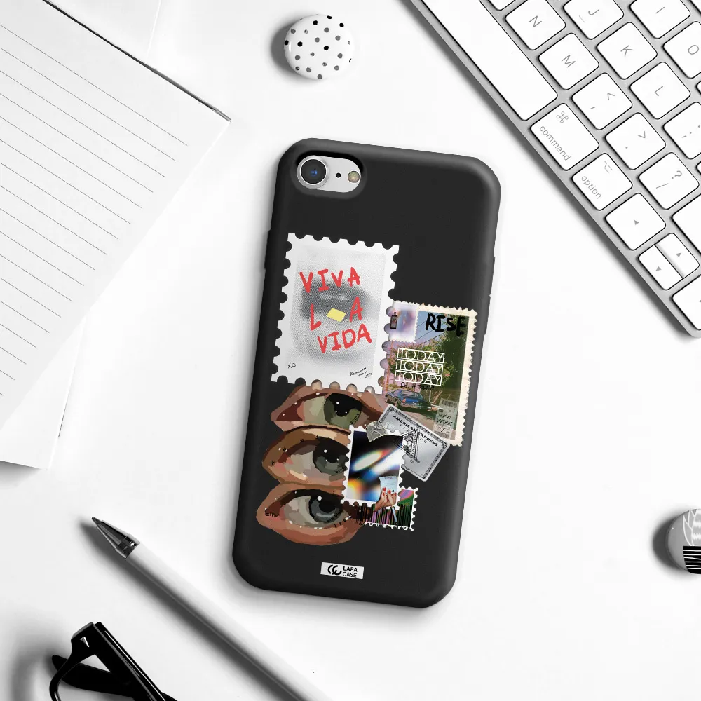 Stamp Apple iPhone 7 Silicone black Case