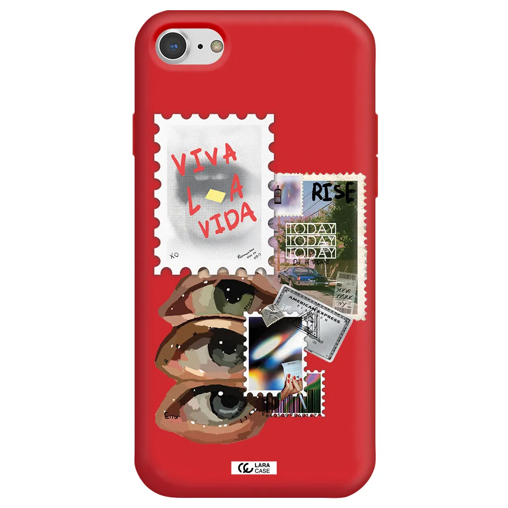 Stamp Apple iPhone 7 Silicone Imperial Red Case