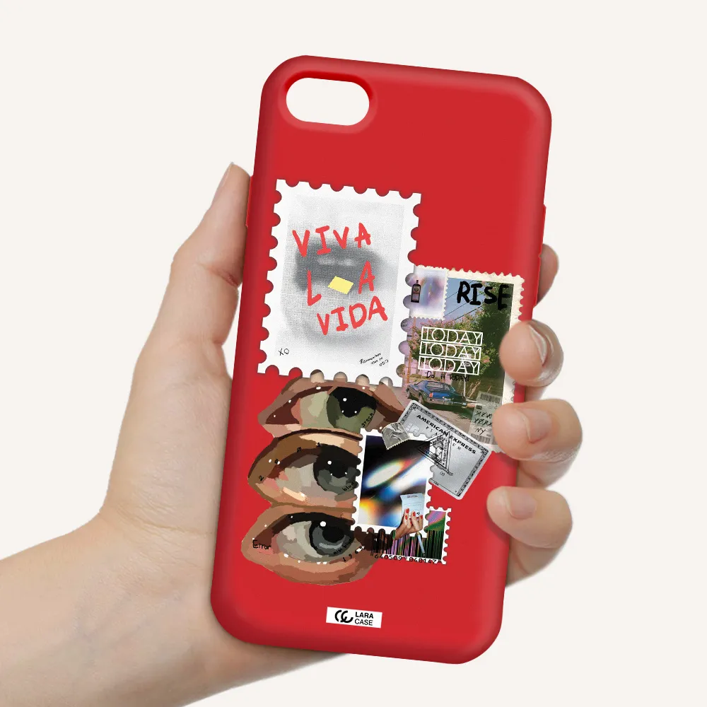 Stamp Apple iPhone 7 Silicone Imperial Red Case