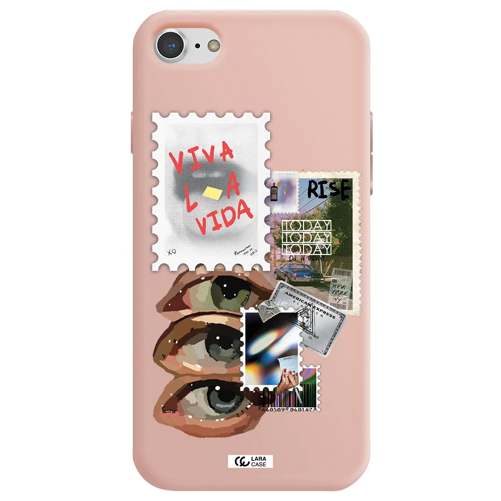 Stamp Apple iPhone 7 Silicone pastel pink Case