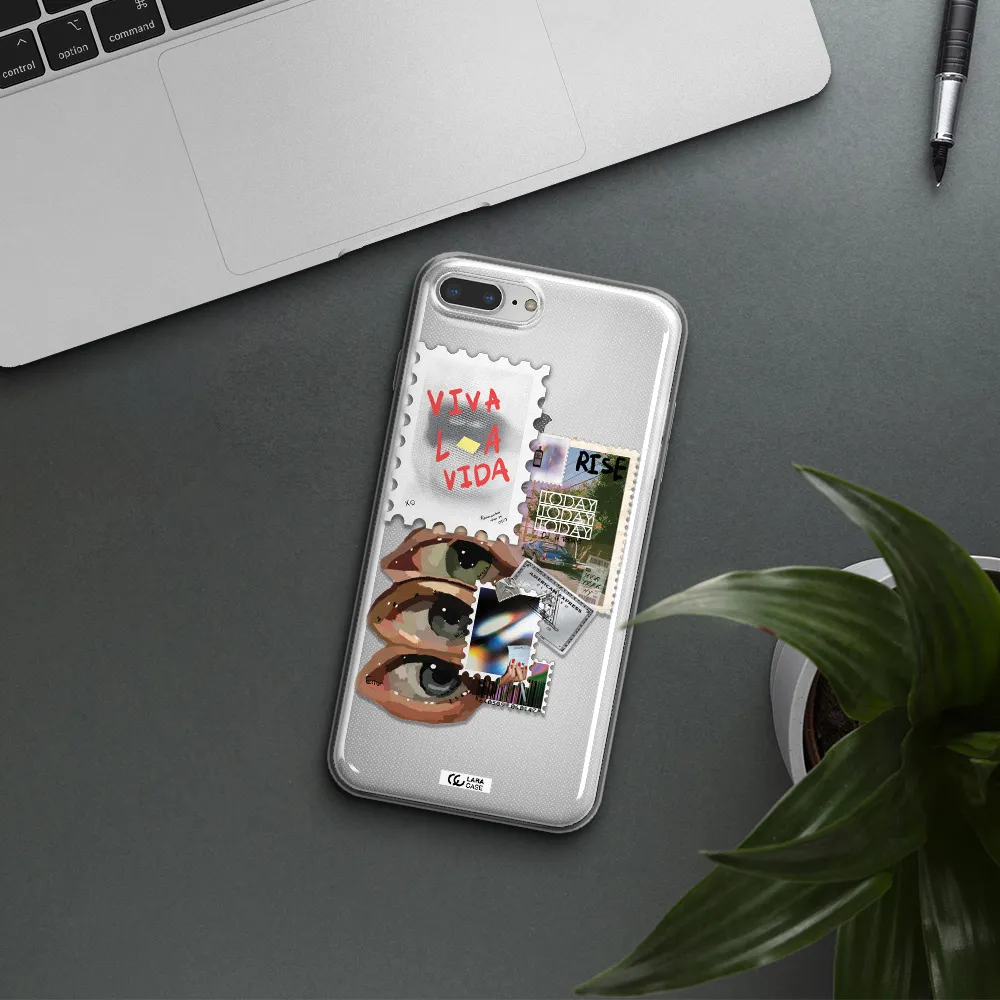 Stamp Apple iPhone 8 plus Clear TPU Case