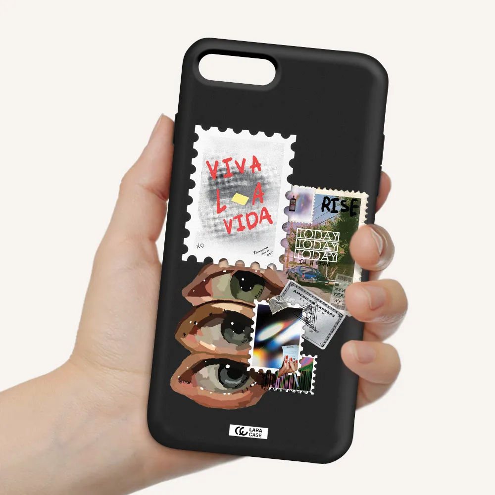 Stamp Apple iPhone 8 plus Silicone black Case