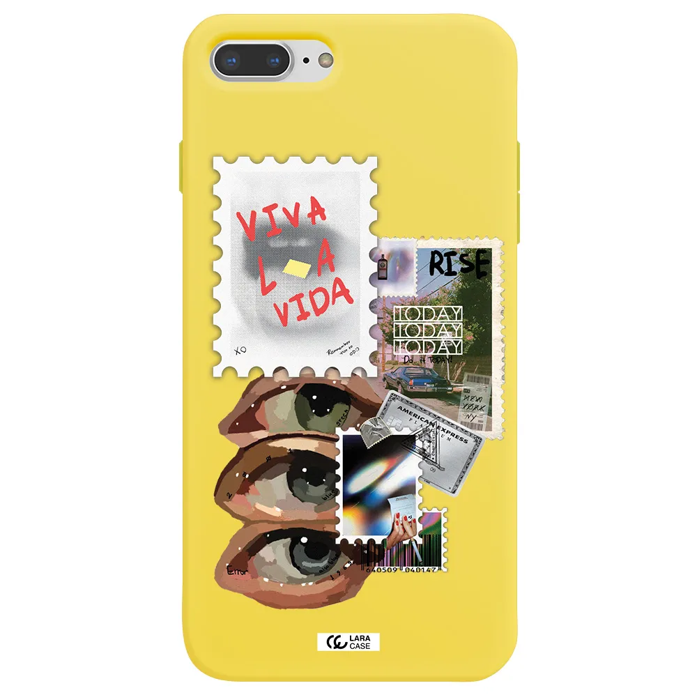 Stamp Apple iPhone 8 plus Silicone canary yellow Case