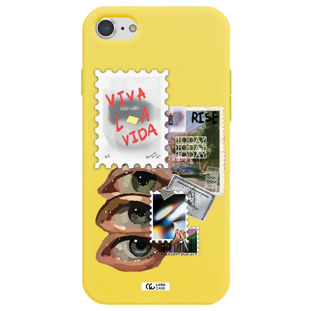 Stamp Apple iPhone 8 Silicone canary yellow Case