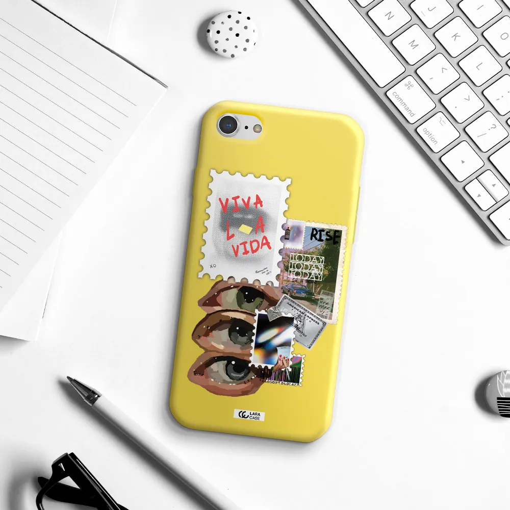 Stamp Apple iPhone 8 Silicone canary yellow Case