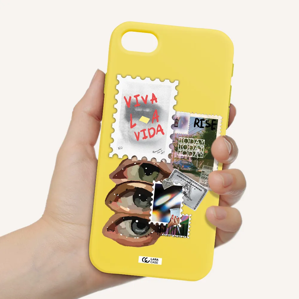 Stamp Apple iPhone se 2020 Silicone canary yellow Case