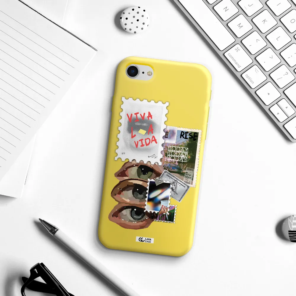 Stamp Apple iPhone se 2020 Silicone canary yellow Case