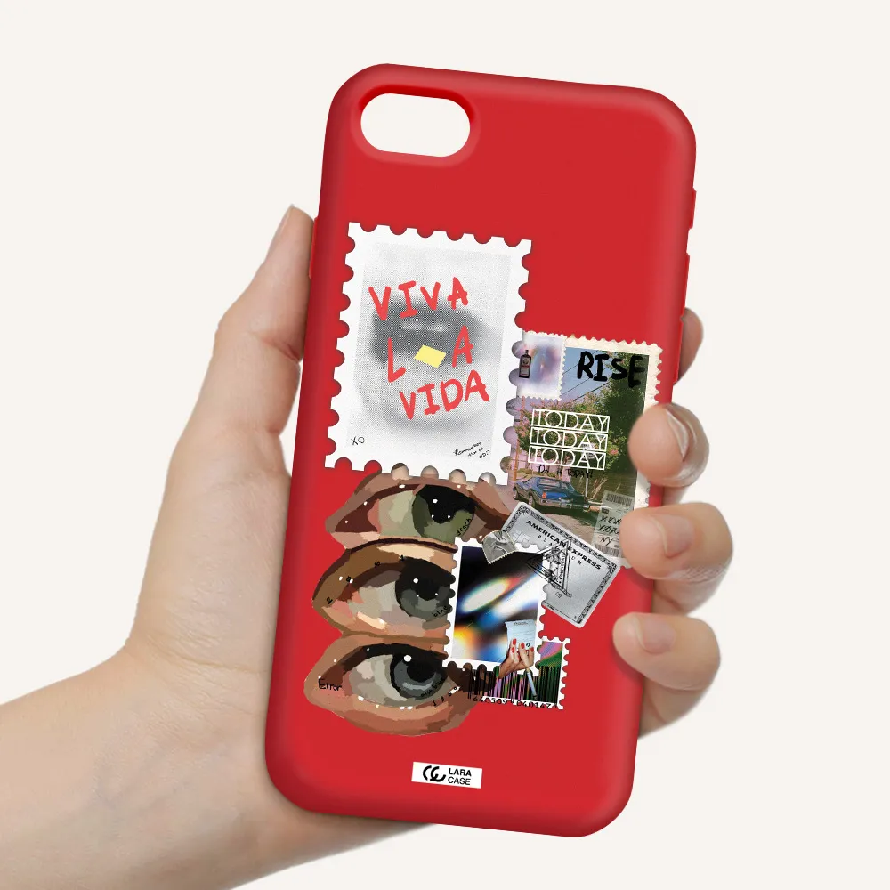 Stamp Apple iPhone se 2020 Silicone Imperial Red Case