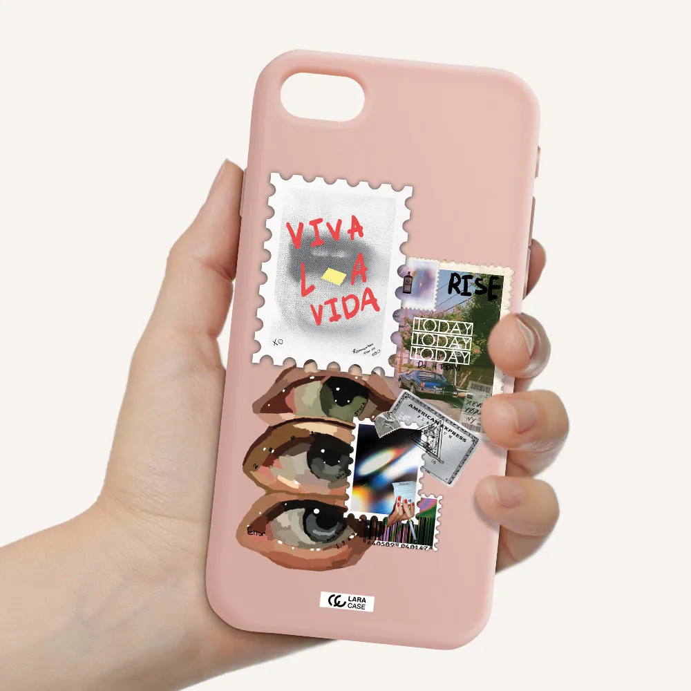 Stamp Apple iPhone se 2020 Silicone pastel pink Case