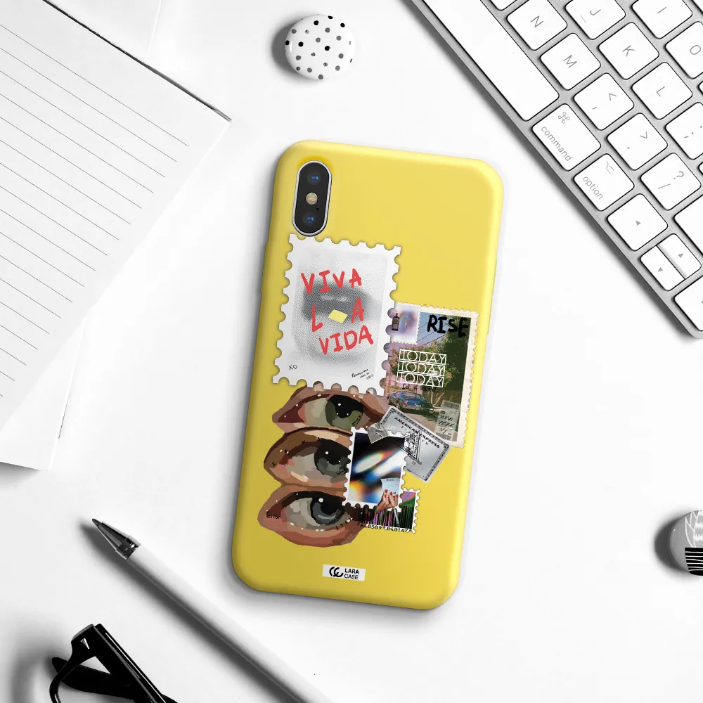 Stamp Apple iPhone X Silicone canary yellow Case