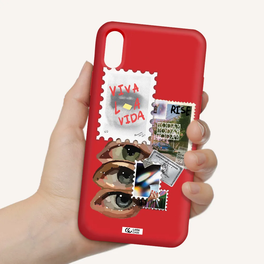 Stamp Apple iPhone X Silicone Imperial Red Case