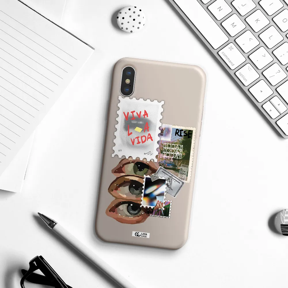 Stamp Apple iPhone X Silicone Stone Case