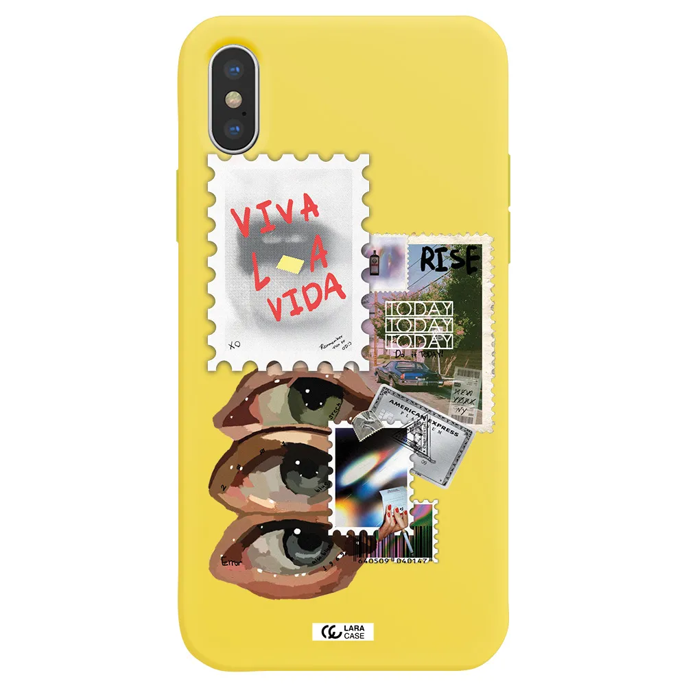 Stamp Apple iPhone XS Silicone canary yellow Case