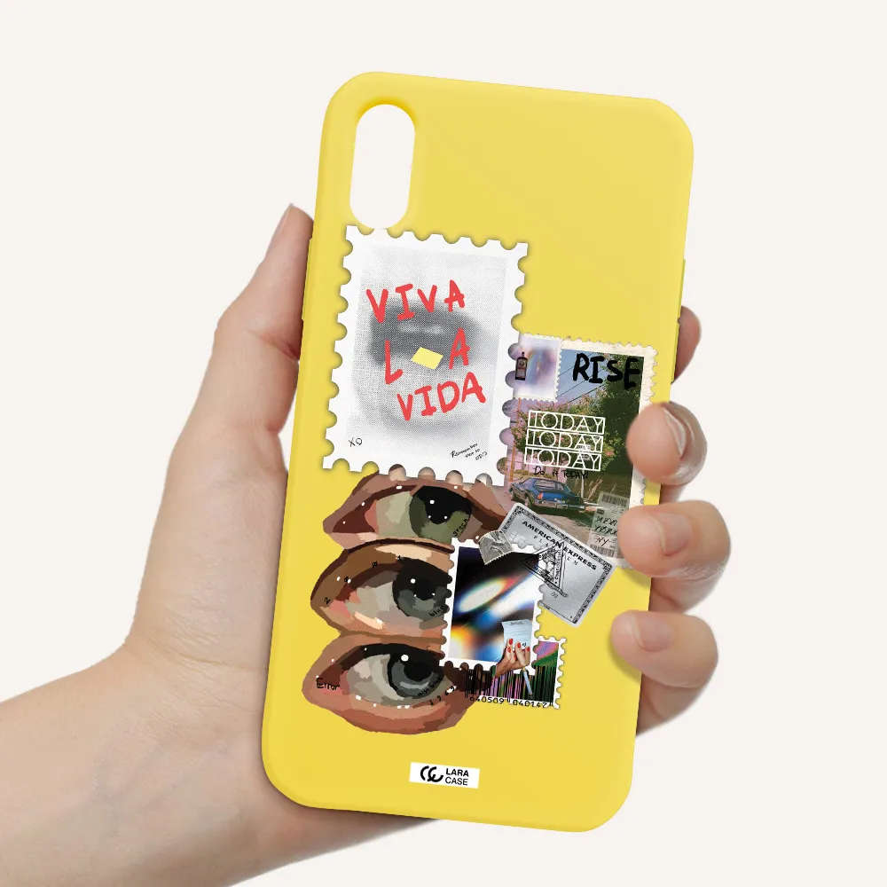 Stamp Apple iPhone XS Silicone canary yellow Case