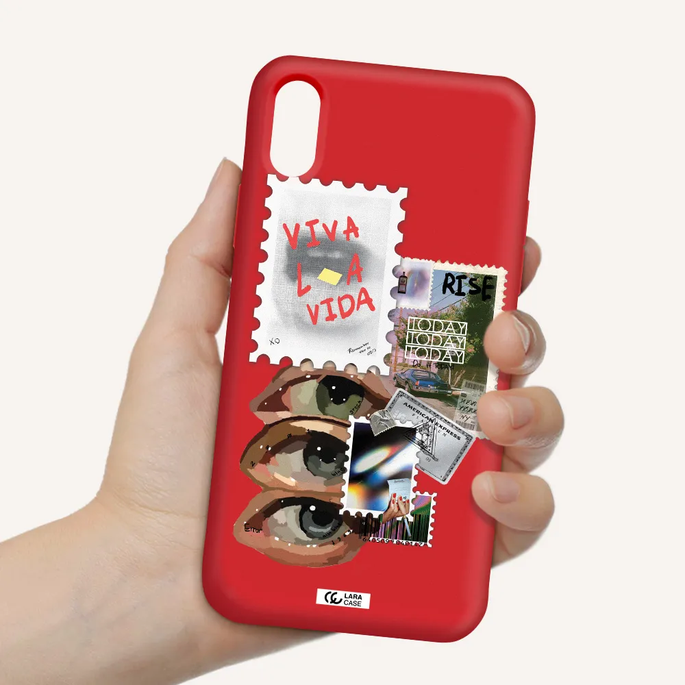 Stamp Apple iPhone XS Silicone Imperial Red Case