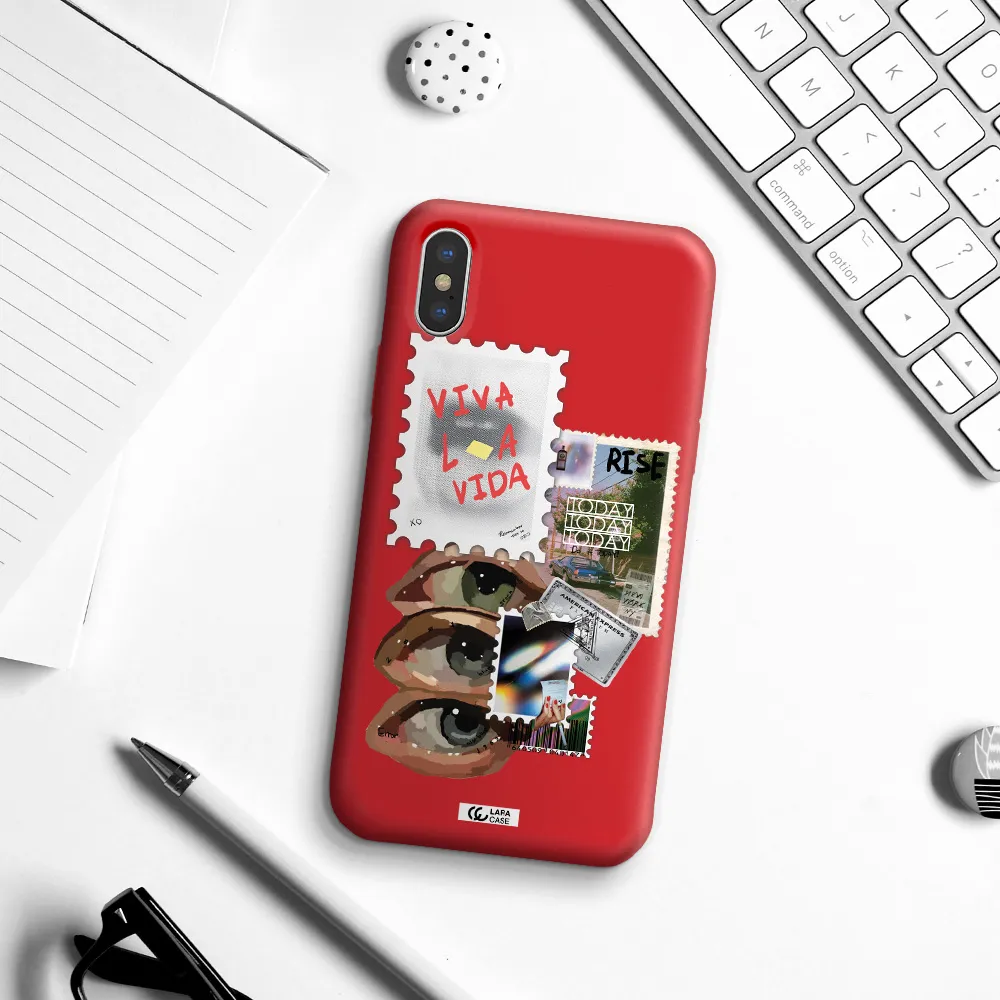 Stamp Apple iPhone XS Silicone Imperial Red Case