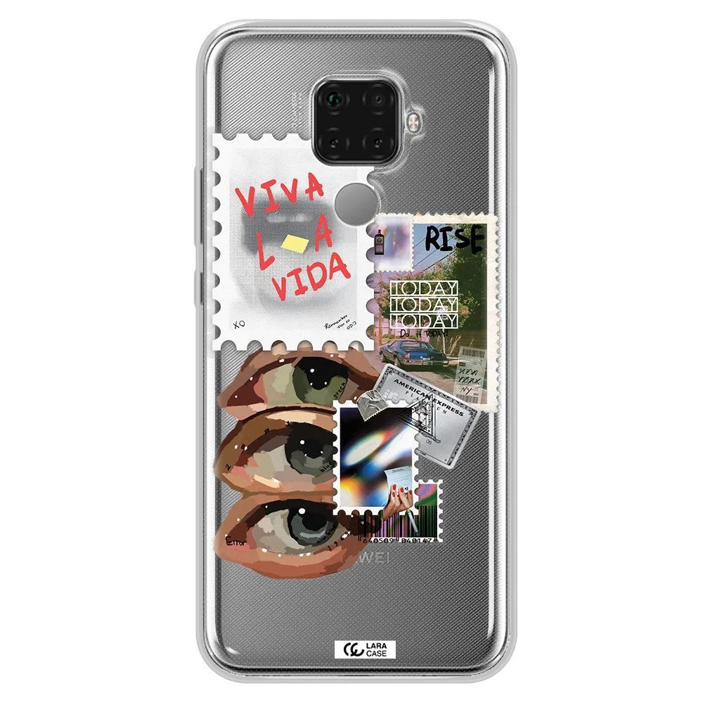 Stamp Huawei Mate 30 Lite Clear TPU Case