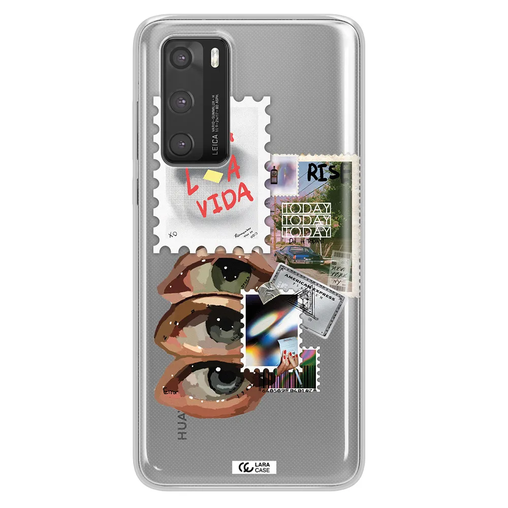 Stamp Huawei P40 Clear TPU Case
