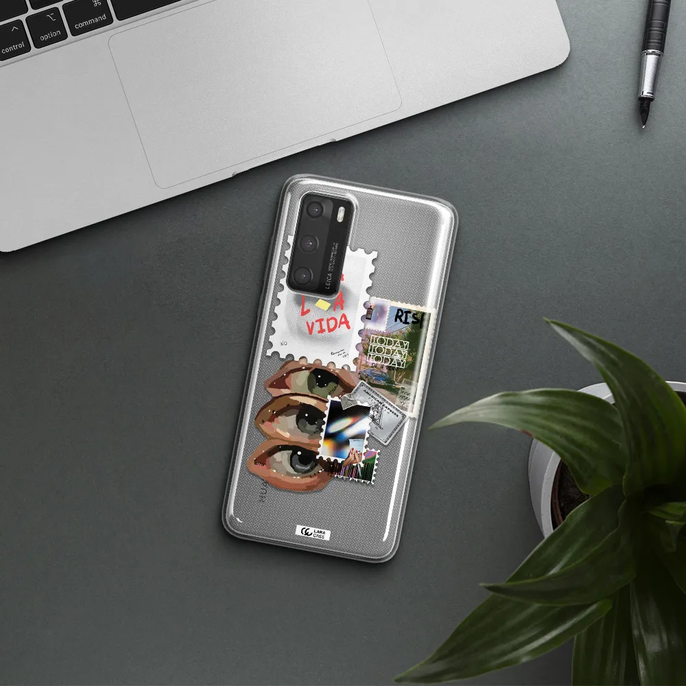 Stamp Huawei P40 Clear TPU Case
