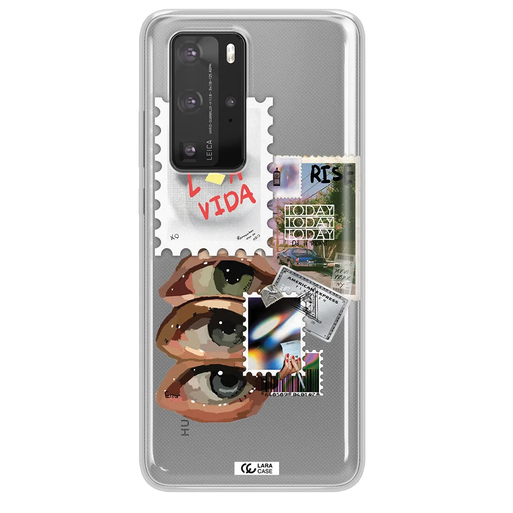 Stamp Huawei P40 Pro Clear TPU Case