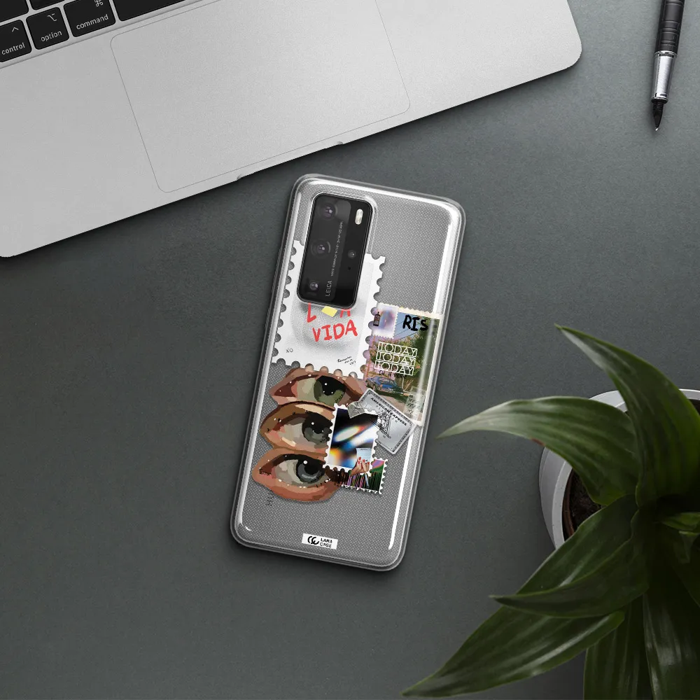 Stamp Huawei P40 Pro Clear TPU Case