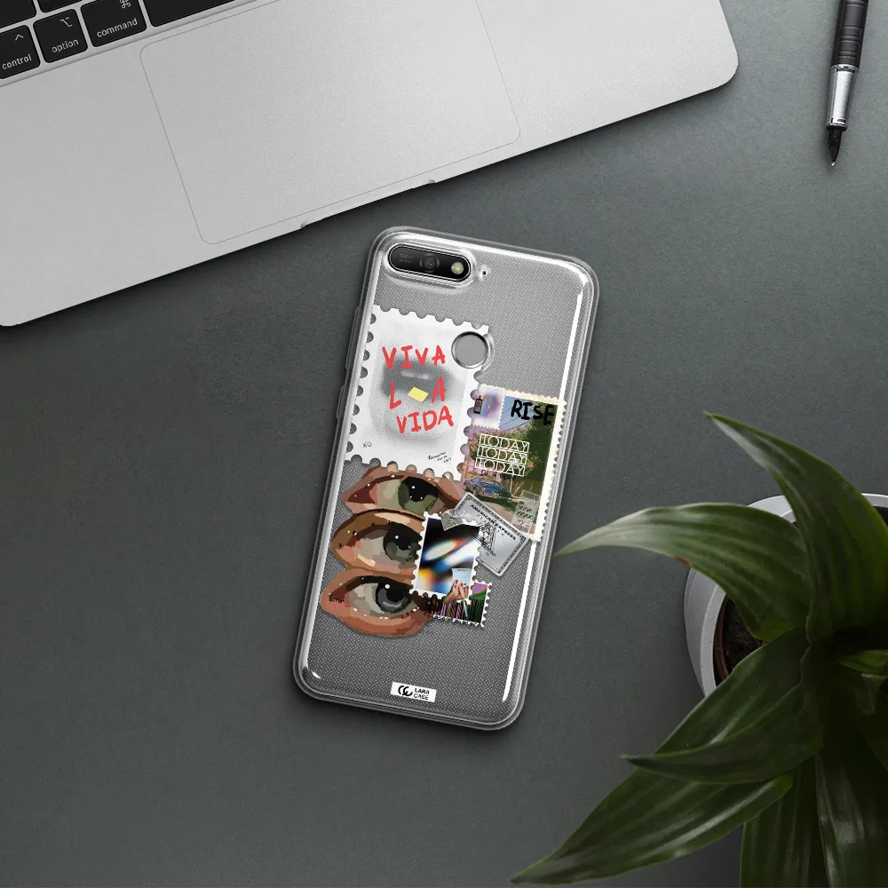 Stamp Huawei Y6 Prime 2018 Clear TPU Case
