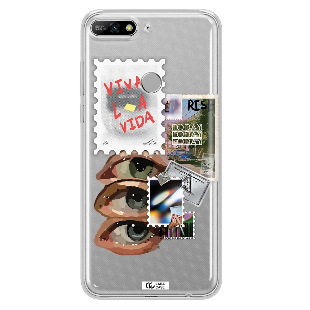 Stamp Huawei Y7 2018 Clear TPU Case
