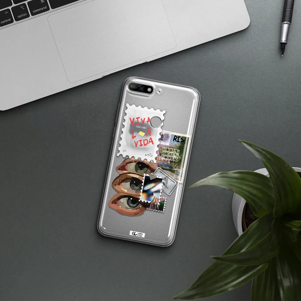 Stamp Huawei Y7 2018 Clear TPU Case