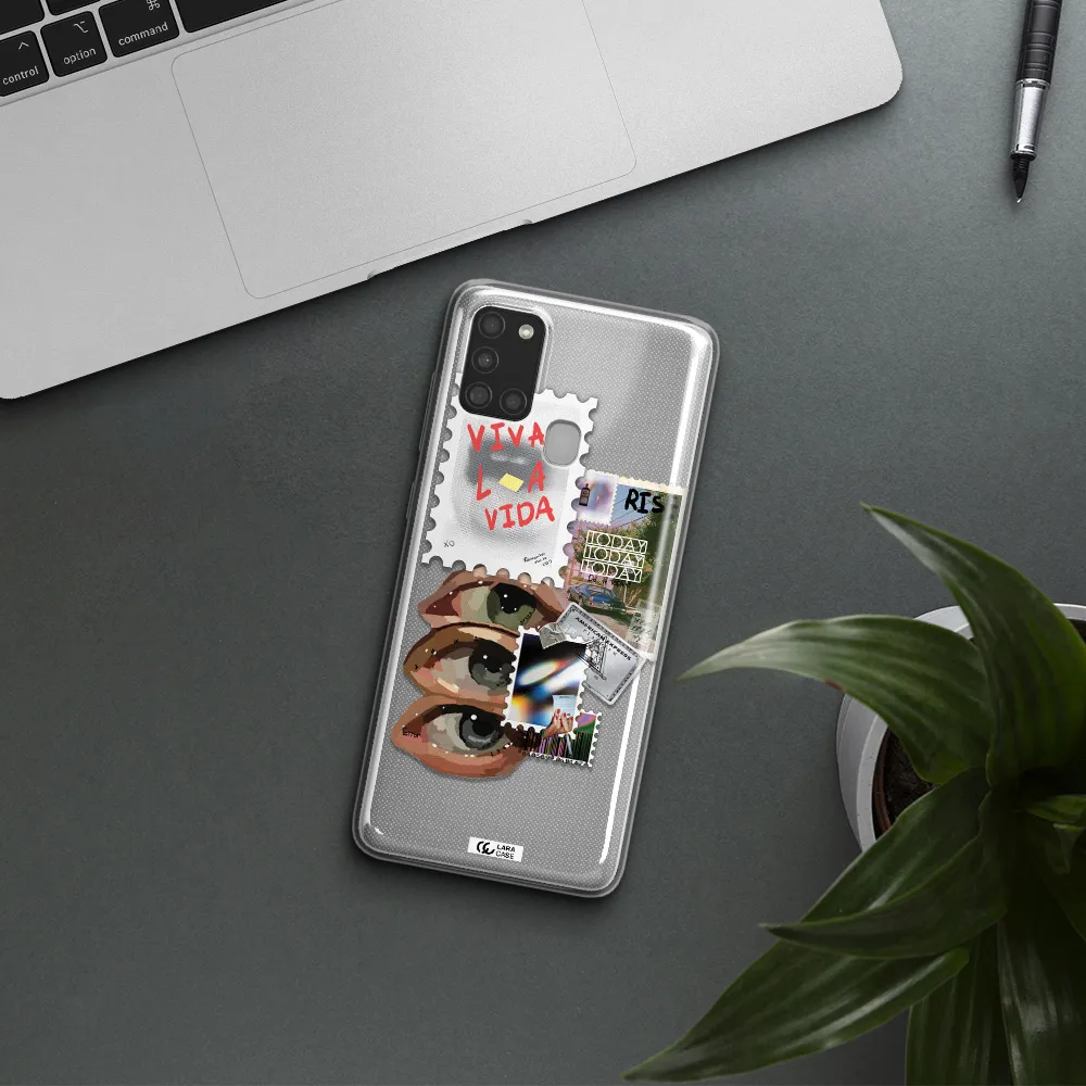 Stamp Samsung A21S Clear TPU Case