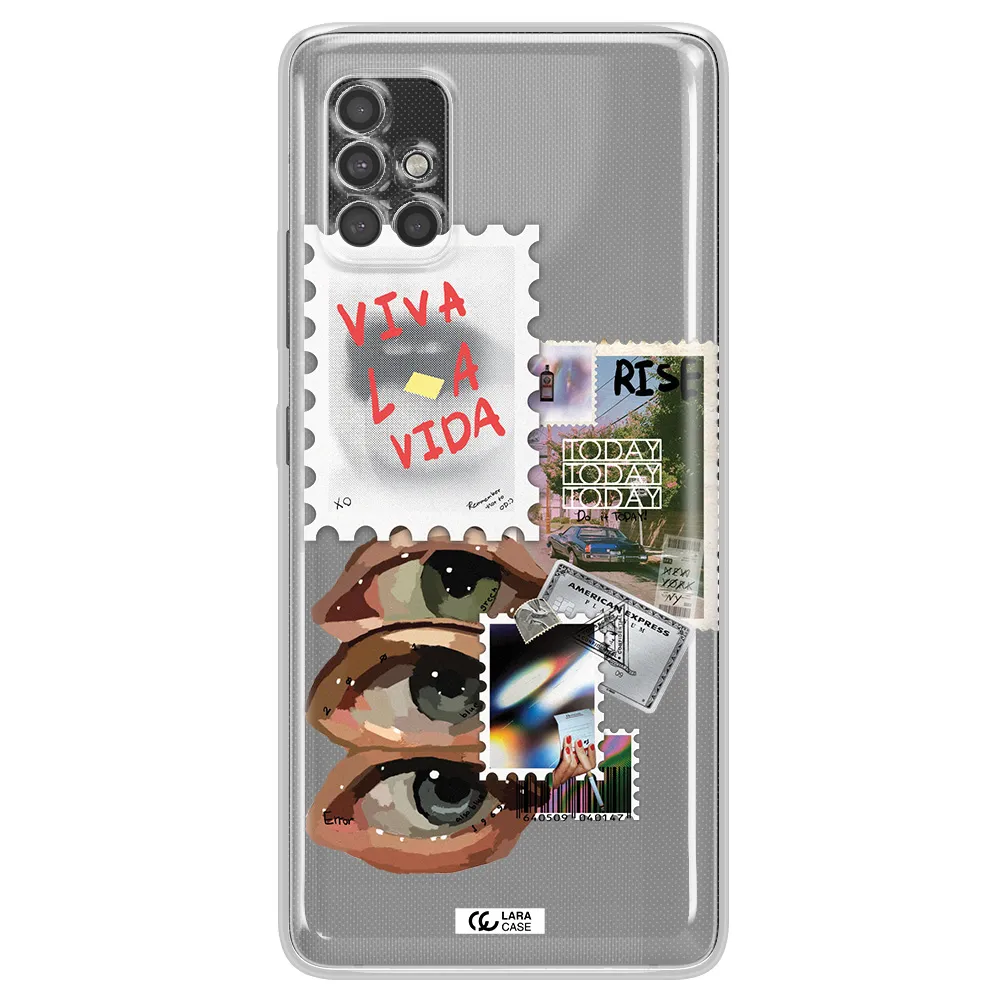 Stamp Samsung A40S Clear Tpu Case