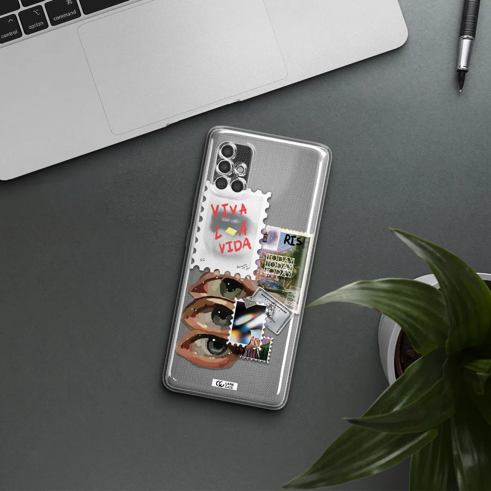 Stamp Samsung A40S Clear Tpu Case