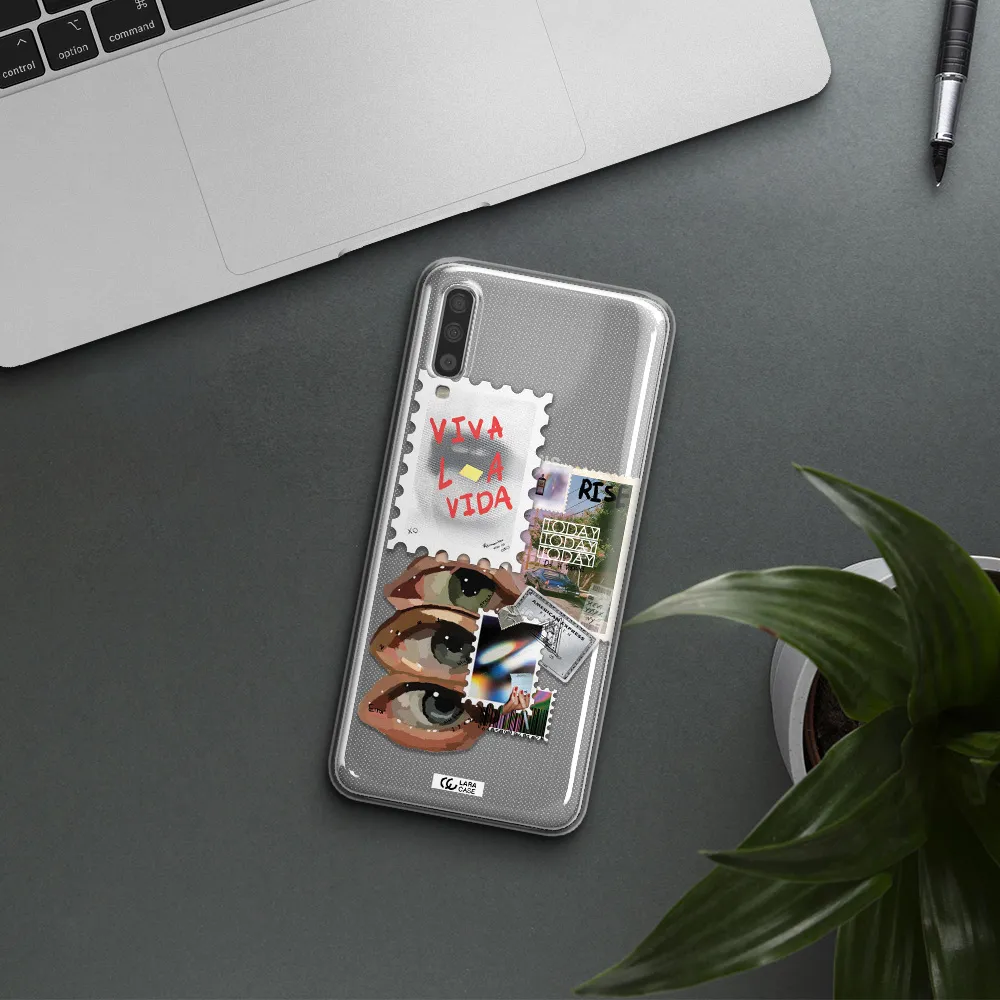 Stamp Samsung A70S Clear Tpu Case