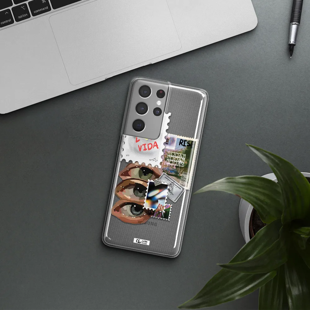 Stamp Samsung S21 Ultra Clear TPU Case