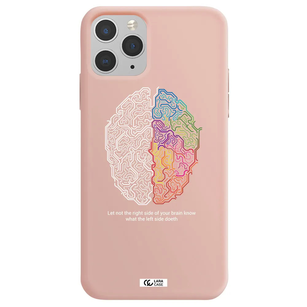 Brain Apple iPhone 11 pro max Silicone pastel pink Case