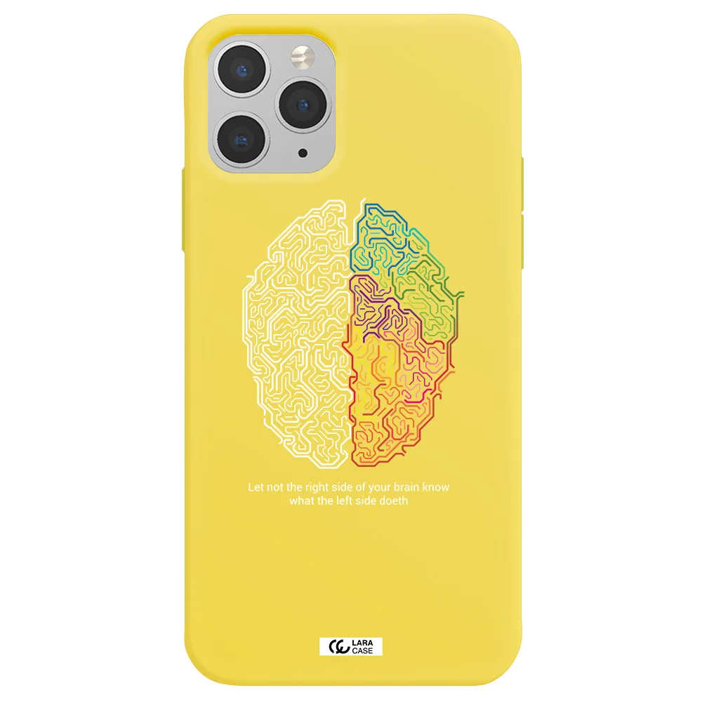Brain Apple iPhone 11 pro Silicone canary yellow Case