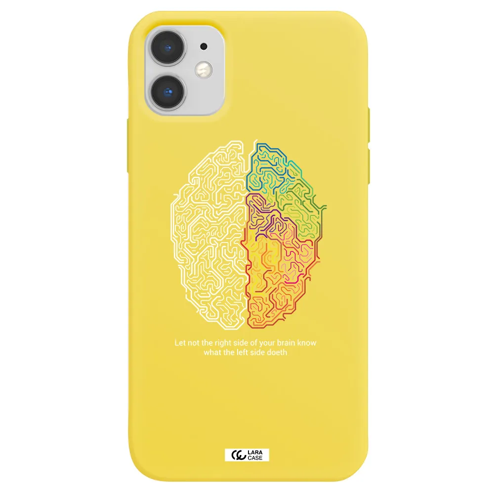Brain Apple iPhone 11 Silicone canary yellow Case