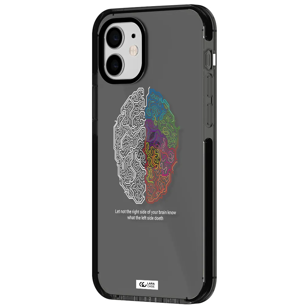 Brain Apple iPhone 12 impact Smoke Black Case