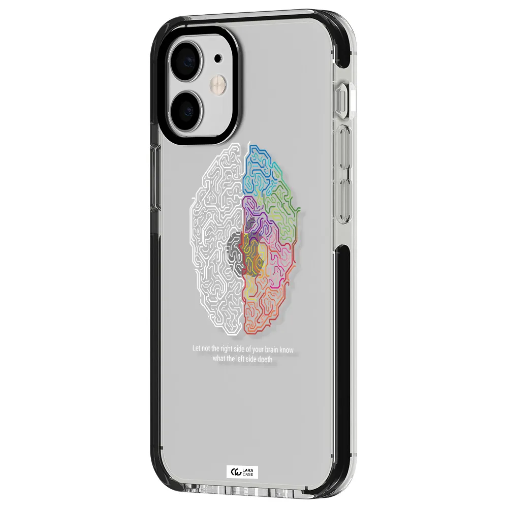 Brain Apple iPhone 12 mini impact black border Case