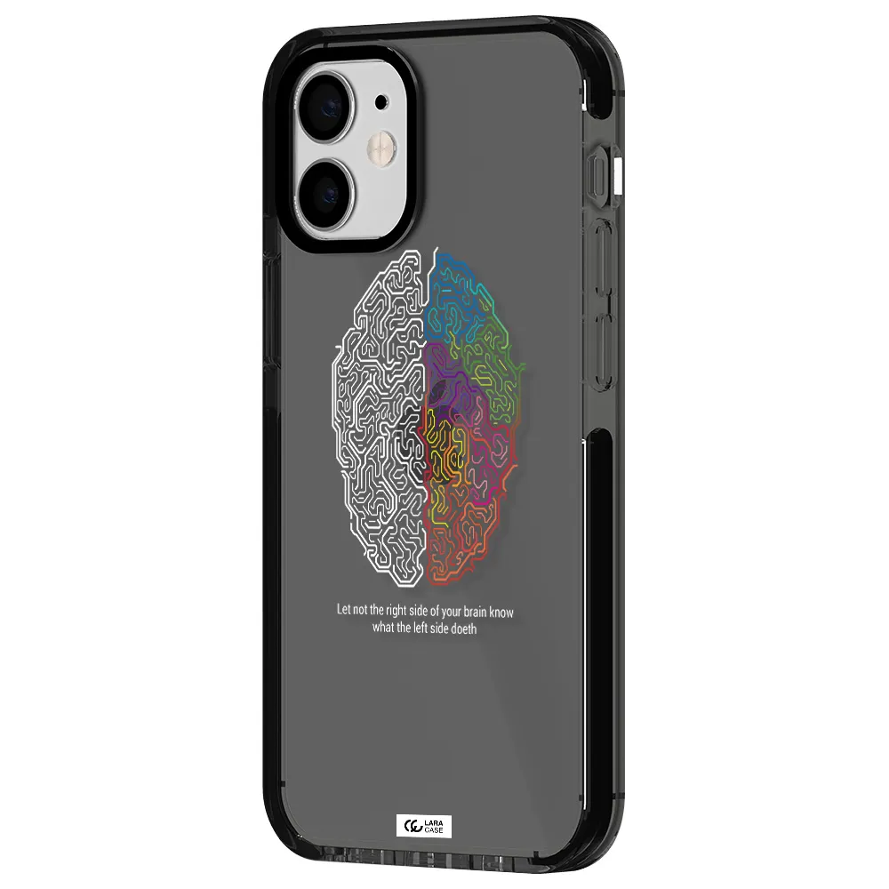 Brain Apple iPhone 12 mini impact Smoke Black Case