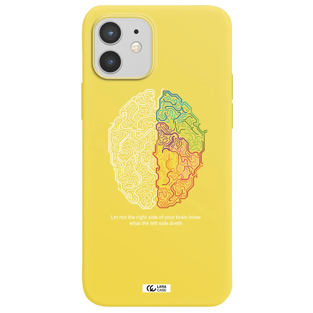 Brain Apple iPhone 12 mini Silicone canary yellow Case