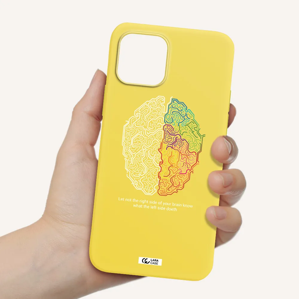 Brain Apple iPhone 12 mini Silicone canary yellow Case