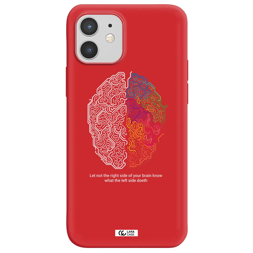 Brain Apple iPhone 12 mini Silicone Imperial Red Case