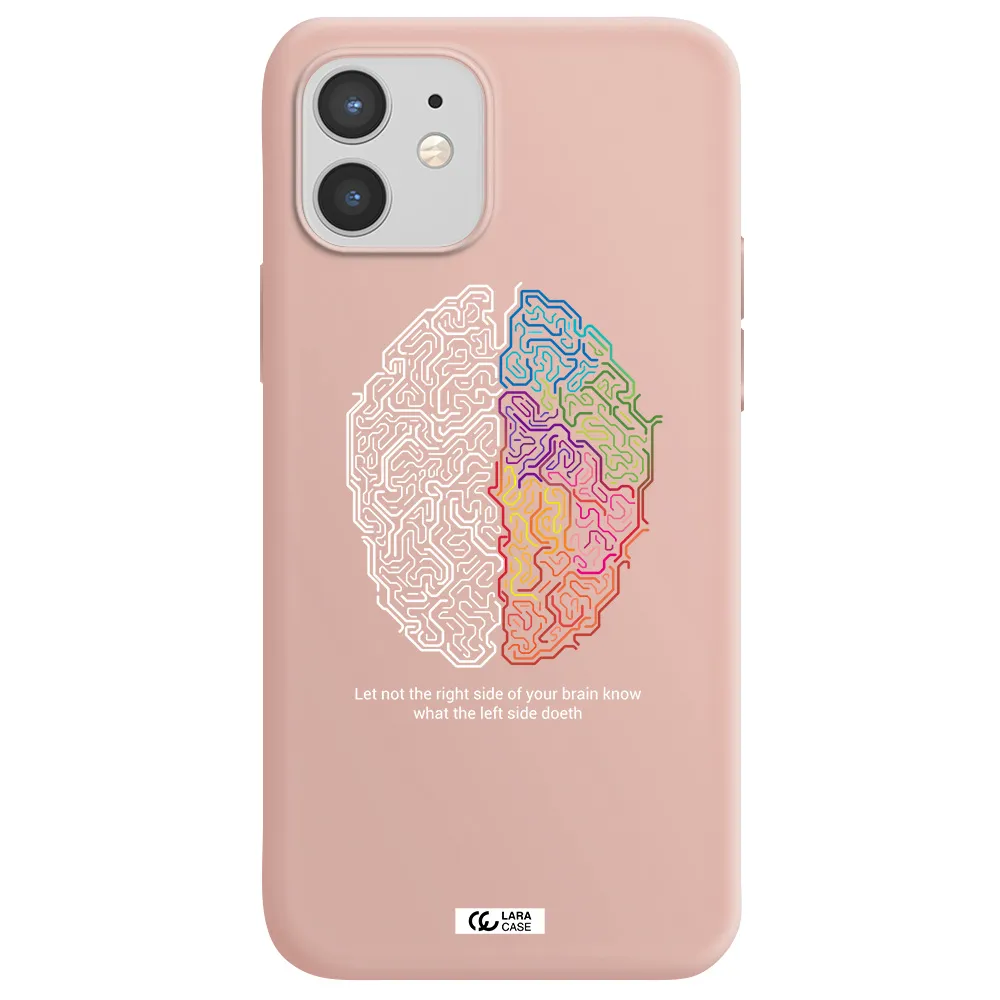 Brain Apple iPhone 12 mini Silicone pastel pink Case
