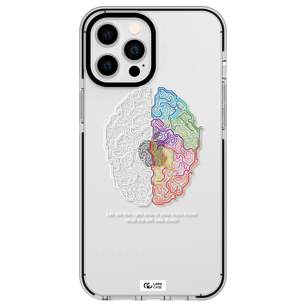 Brain Apple iPhone 12 pro max impact black border Case