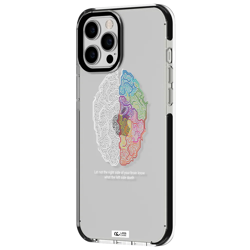 Brain Apple iPhone 12 pro max impact black border Case