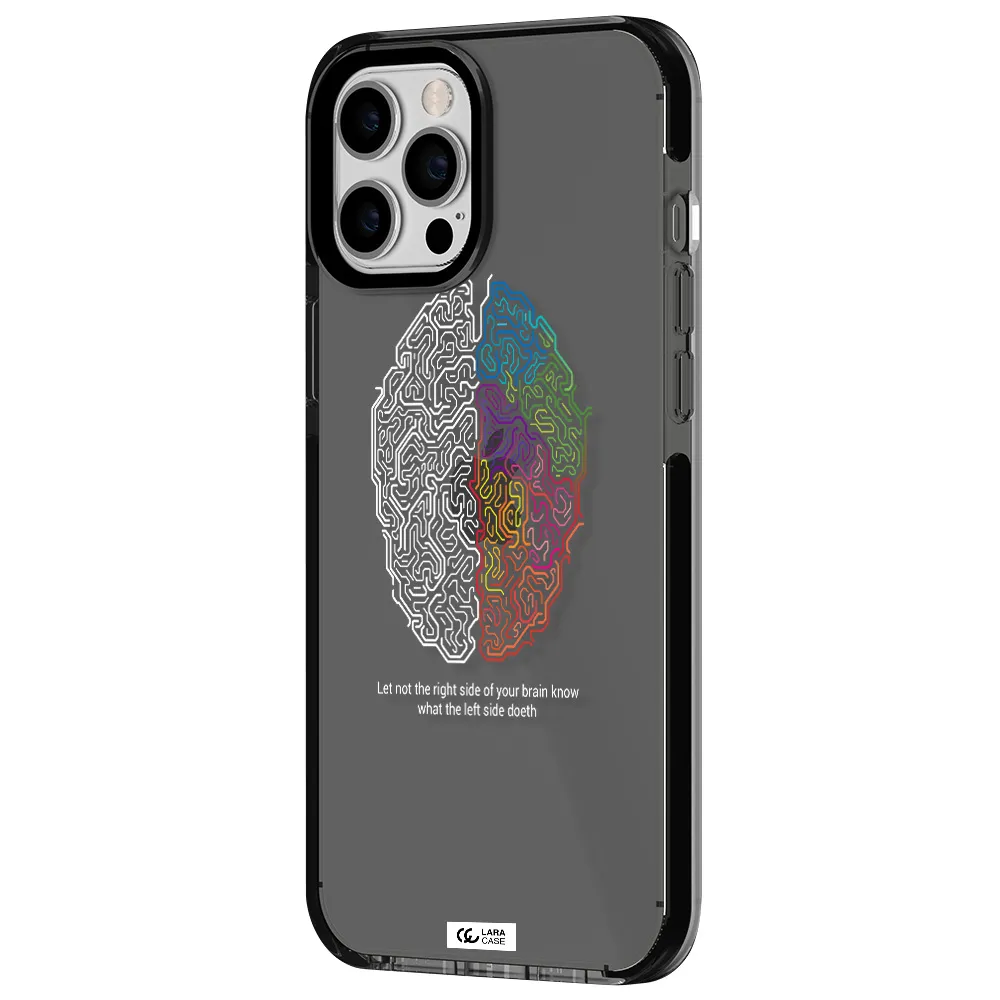 Brain Apple iPhone 12 pro max impact Smoke Black Case