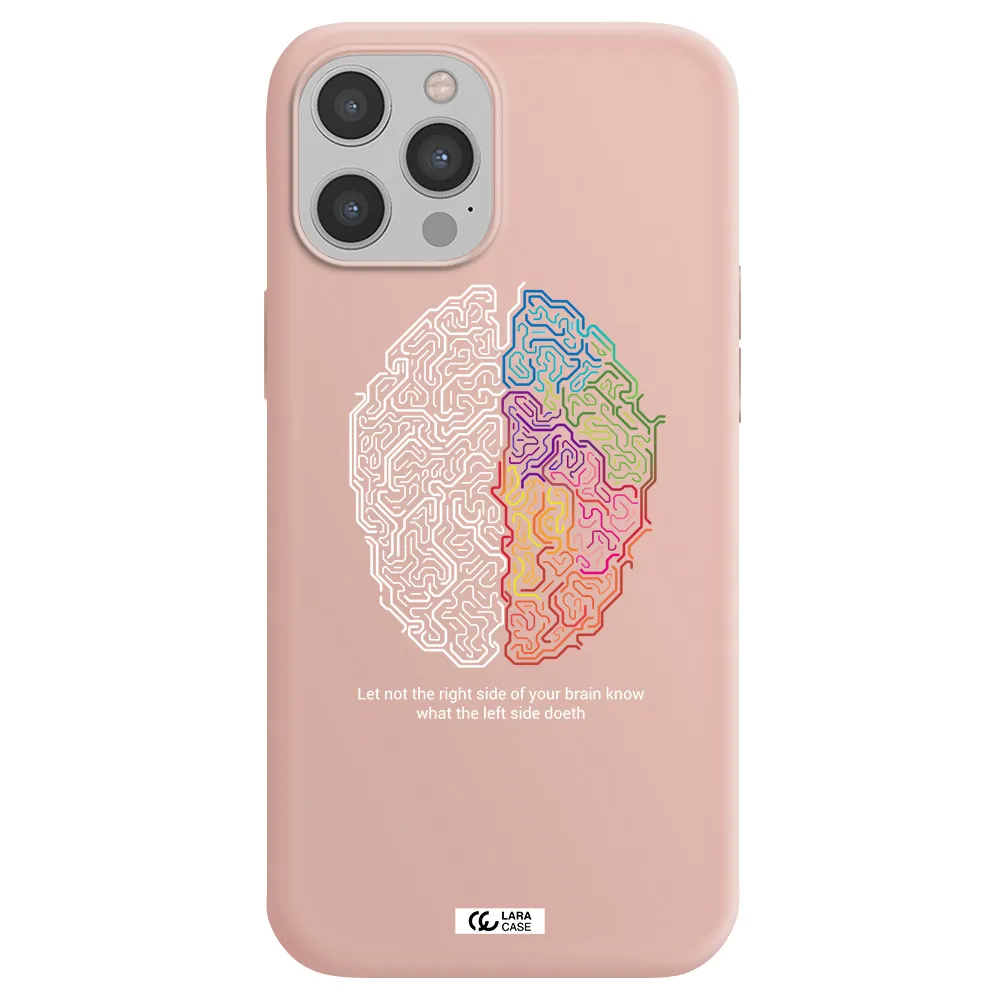 Brain Apple iPhone 12 pro max Silicone pastel pink Case